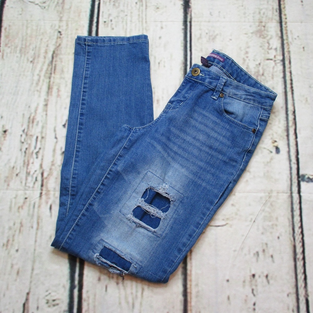 Elite Juniors Destroyed Distressed Boyfriend Jeans